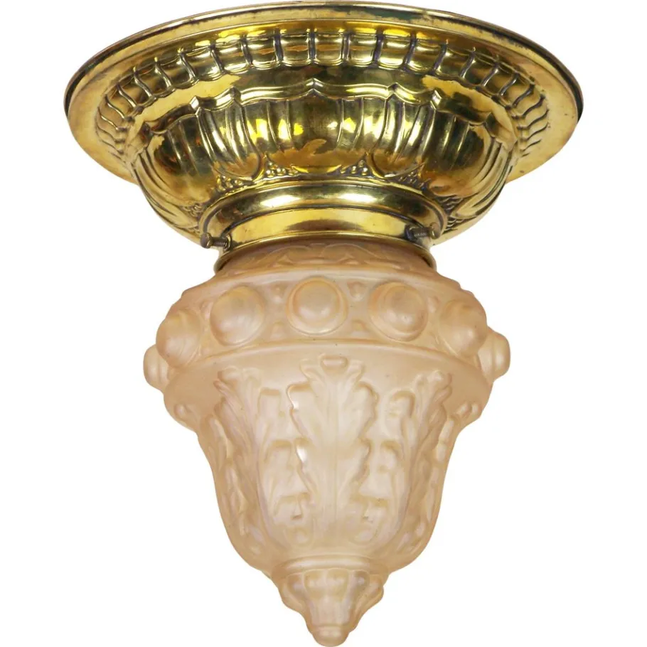 Discount Pamono Brass Ceiling Light, 1900s