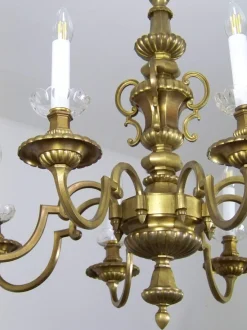 New Pamono Brass Chandelier & Wall Light, 1900