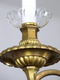New Pamono Brass Chandelier & Wall Light, 1900