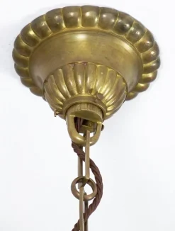 New Pamono Brass Chandelier & Wall Light, 1900