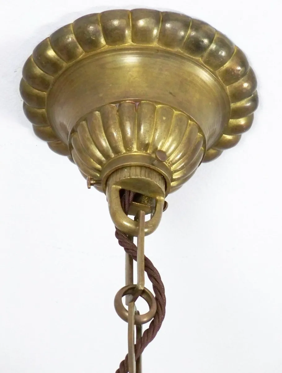 New Pamono Brass Chandelier & Wall Light, 1900