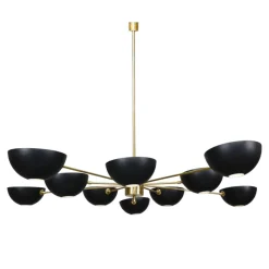 Discount Pamono Brass Chandelier in the style of Stilnovo