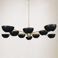Discount Pamono Brass Chandelier in the style of Stilnovo
