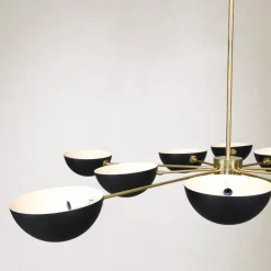 Discount Pamono Brass Chandelier in the style of Stilnovo