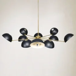 Discount Pamono Brass Chandelier in the style of Stilnovo