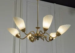 Clearance Pamono Brass Chandelier, Sweden, 1950s