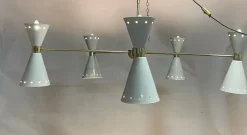 Online Pamono Brass Cone Chandelier, 1950s