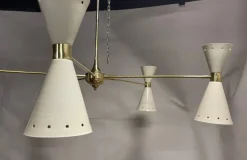 Online Pamono Brass Cone Chandelier, 1950s