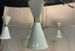 Online Pamono Brass Cone Chandelier, 1950s