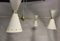 Online Pamono Brass Cone Chandelier, 1950s