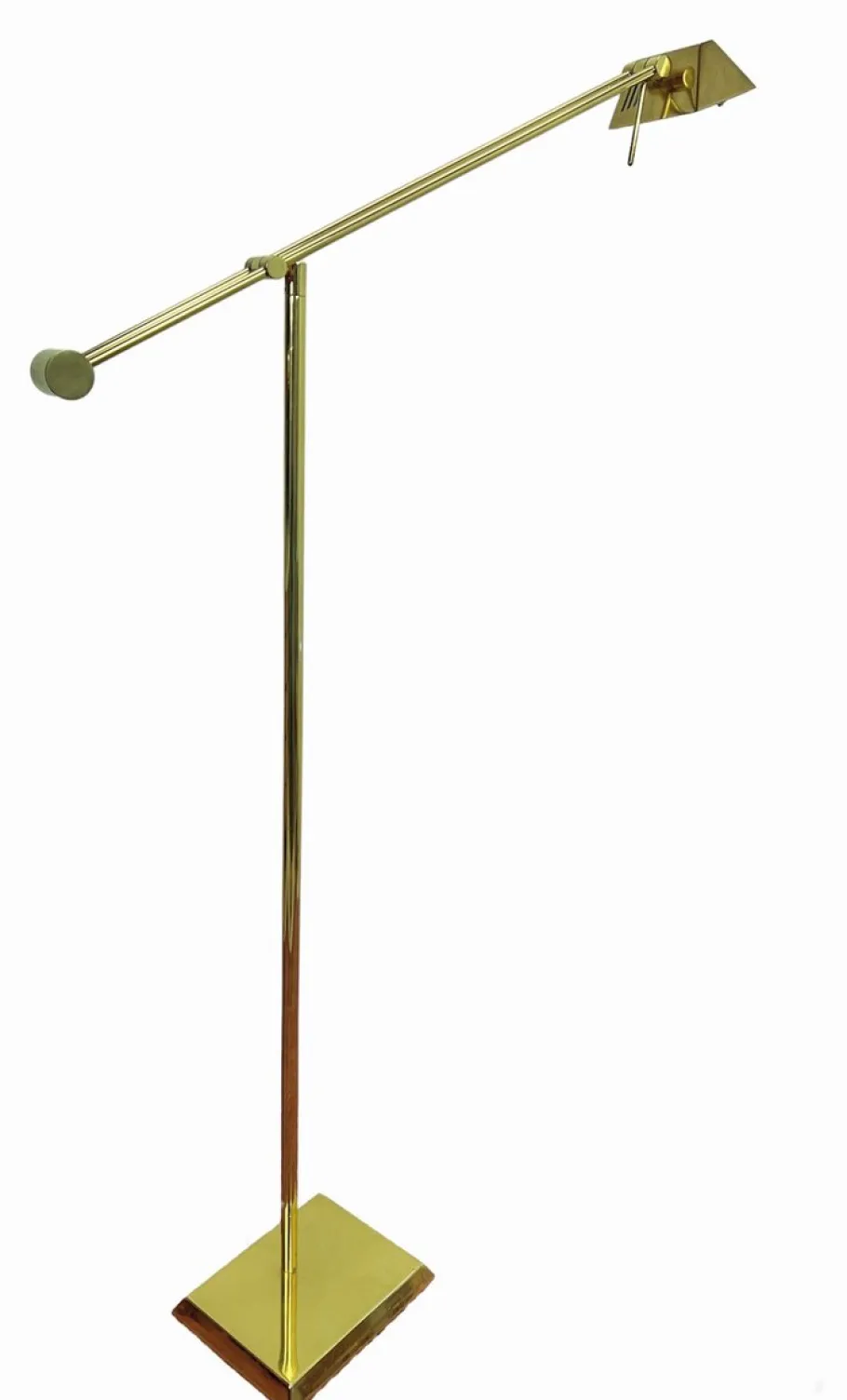 New Pamono Brass Counter Balance Floor Reading Lamp from Hilleband, 1970s