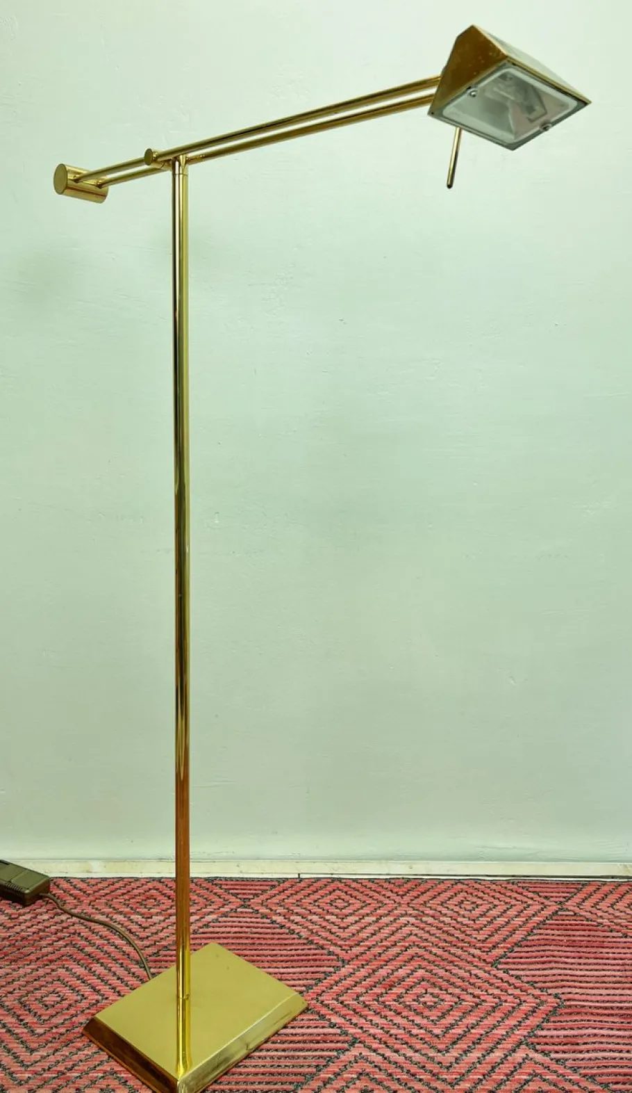 New Pamono Brass Counter Balance Floor Reading Lamp from Hilleband, 1970s