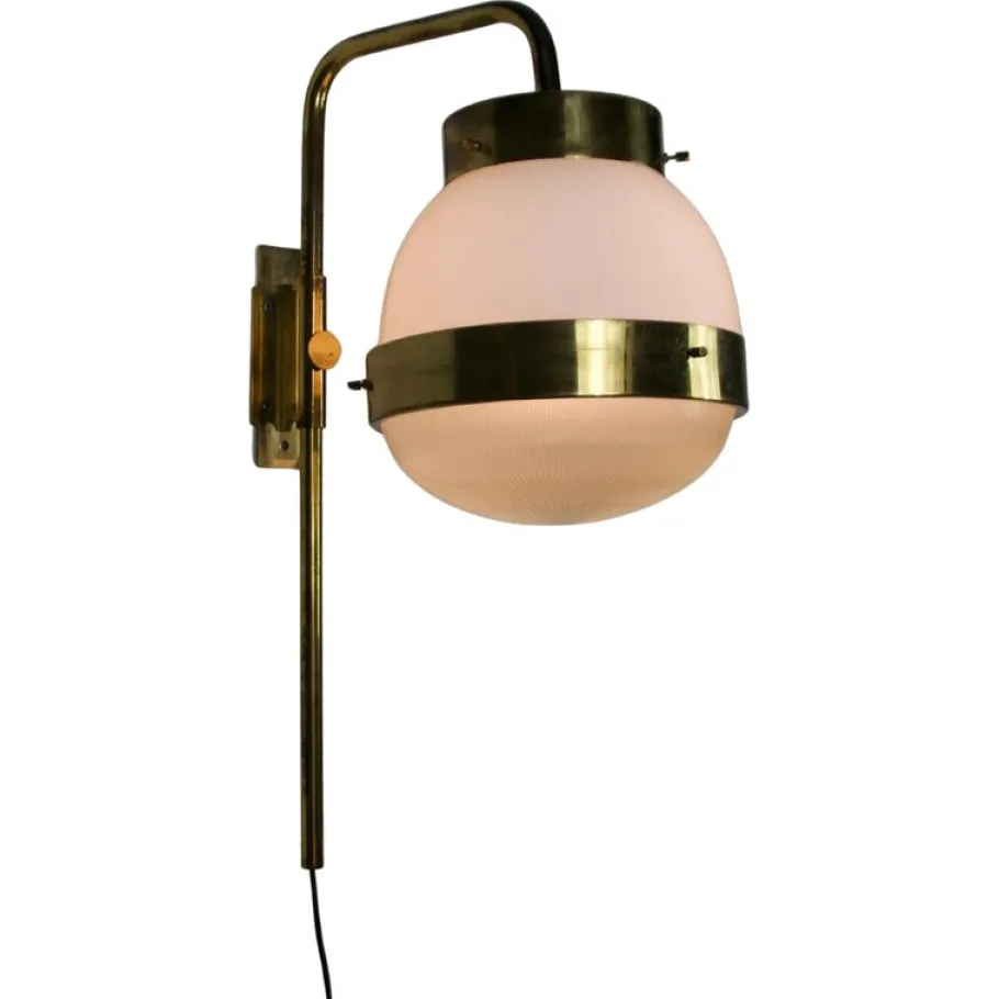Clearance Pamono Brass Delta Wall Lamp attributed to Sergio Mazza for Artemide, Italy, 1960s