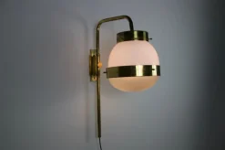 Clearance Pamono Brass Delta Wall Lamp attributed to Sergio Mazza for Artemide, Italy, 1960s