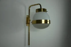 Clearance Pamono Brass Delta Wall Lamp attributed to Sergio Mazza for Artemide, Italy, 1960s