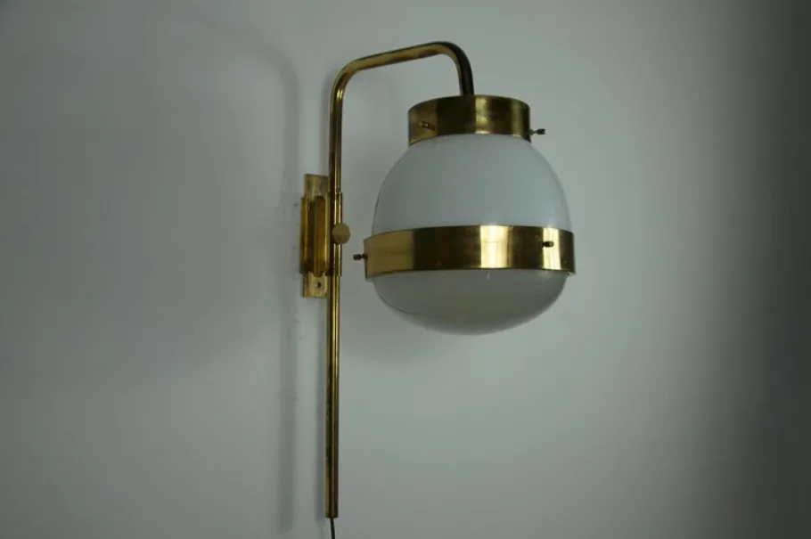Clearance Pamono Brass Delta Wall Lamp attributed to Sergio Mazza for Artemide, Italy, 1960s
