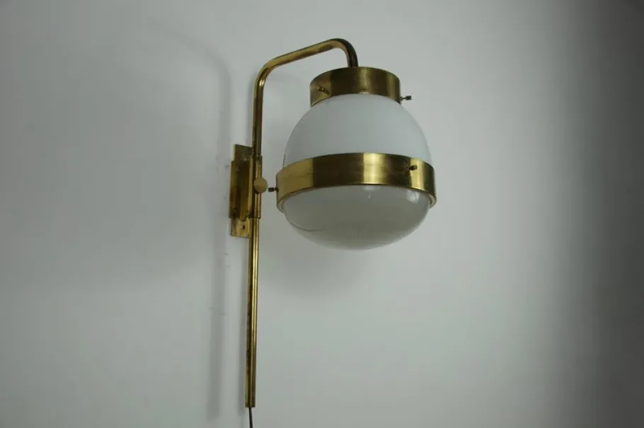 Clearance Pamono Brass Delta Wall Lamp attributed to Sergio Mazza for Artemide, Italy, 1960s