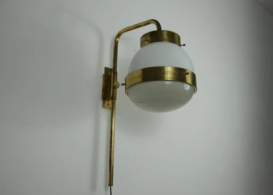 Clearance Pamono Brass Delta Wall Lamp attributed to Sergio Mazza for Artemide, Italy, 1960s