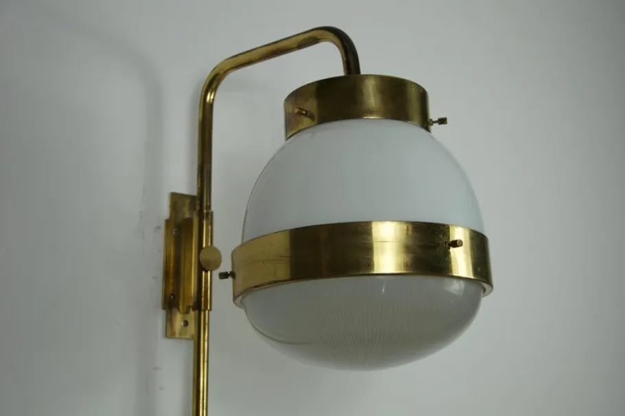 Clearance Pamono Brass Delta Wall Lamp attributed to Sergio Mazza for Artemide, Italy, 1960s