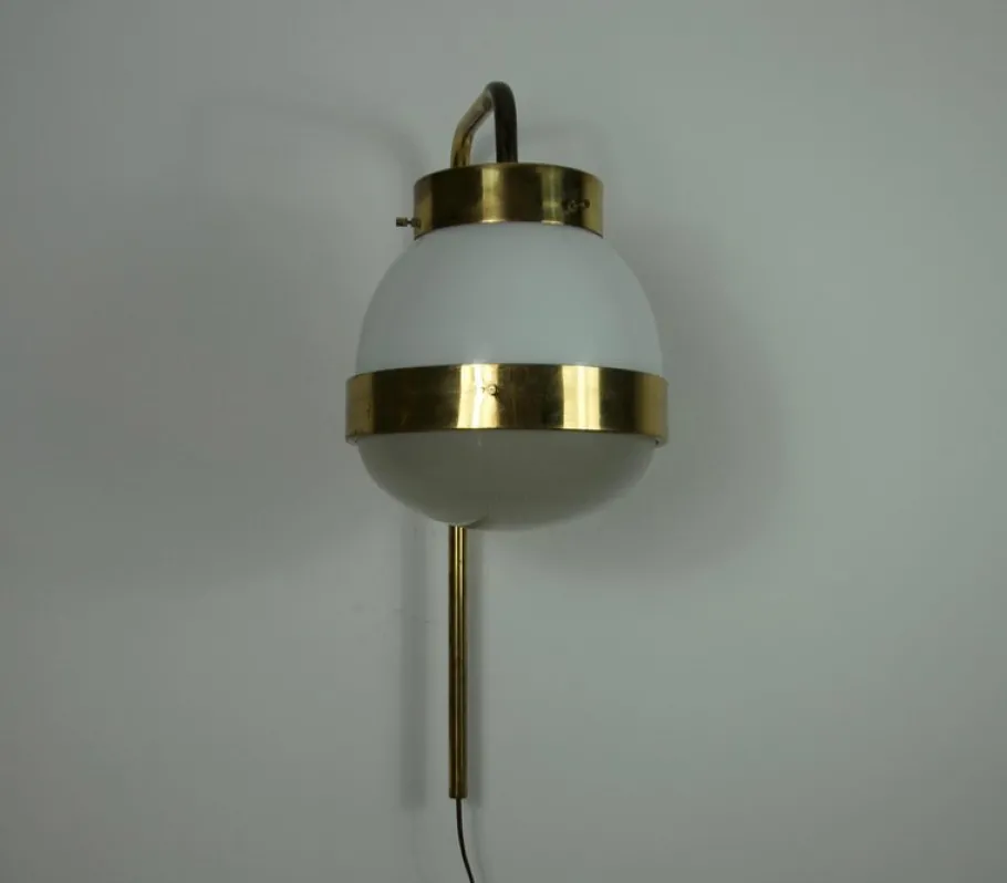 Clearance Pamono Brass Delta Wall Lamp attributed to Sergio Mazza for Artemide, Italy, 1960s