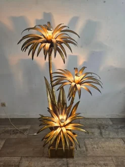 Online Pamono Brass Floor Lamp from Maison Jansen, France, 1975