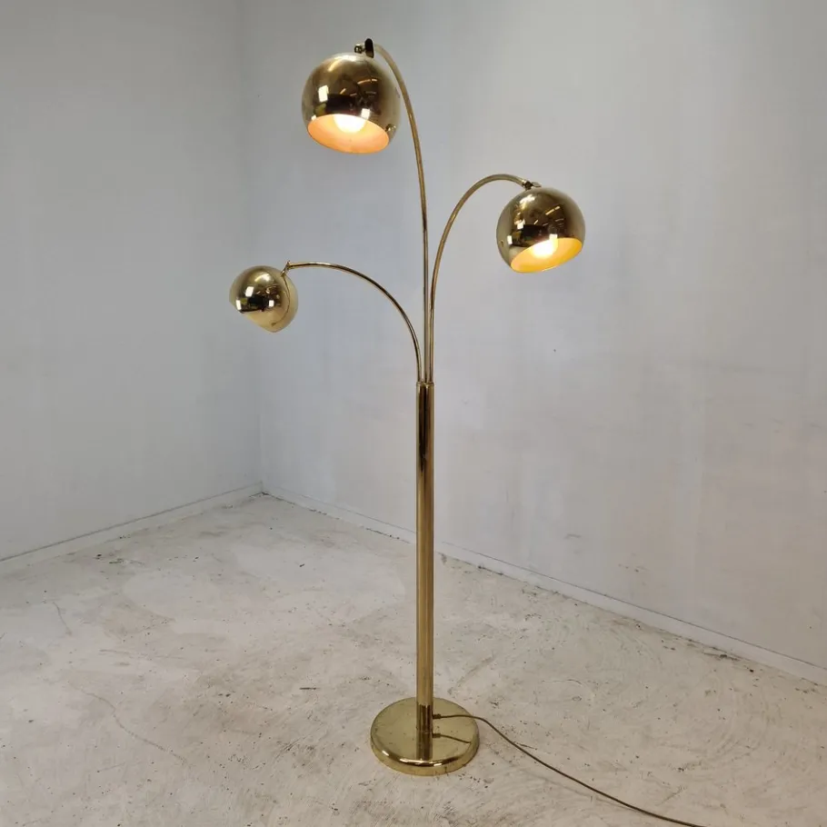 Pamono Brass Floor Lamp, Germany, 1970s