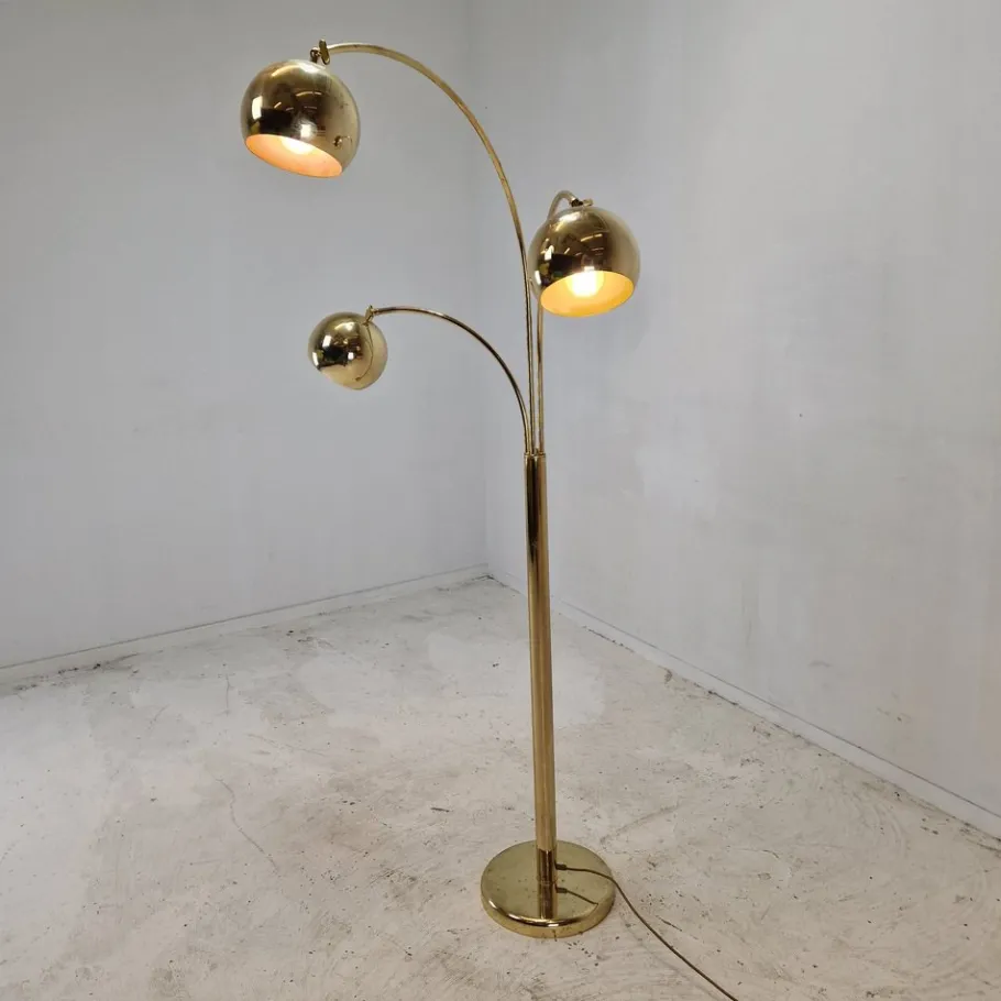 Pamono Brass Floor Lamp, Germany, 1970s