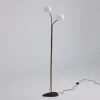 Sale Pamono Brass Floor Lamp with Adjustable Arms and Opaline Glass Globes, 1950s