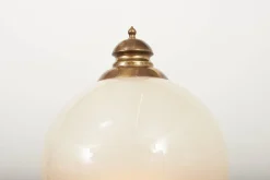 Hot Pamono Brass Floor Lamp with Marble Base and Glass Globe, Italy, 1950s-1960s