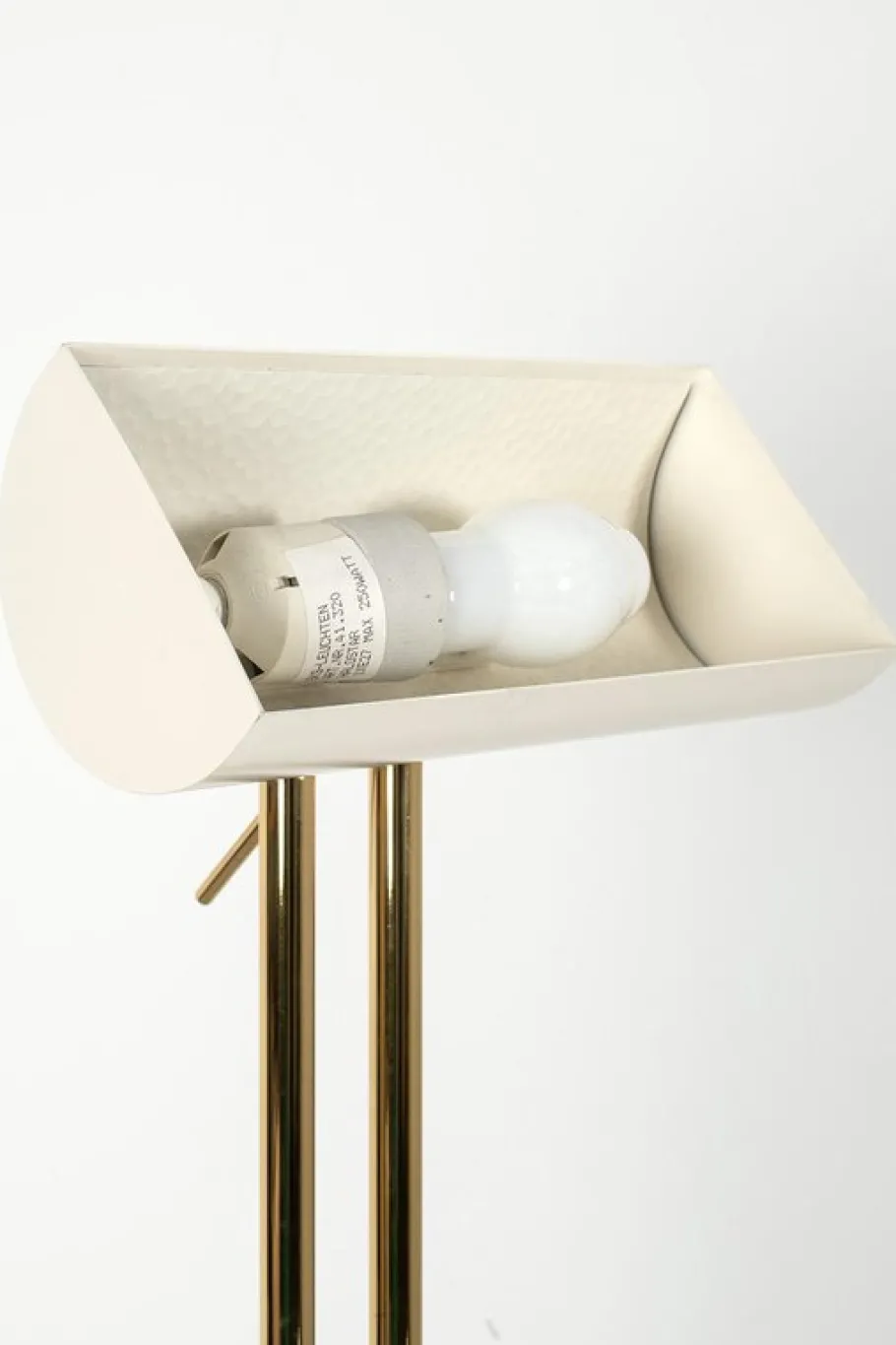 Clearance Pamono Brass Floor Lamp with White Shade