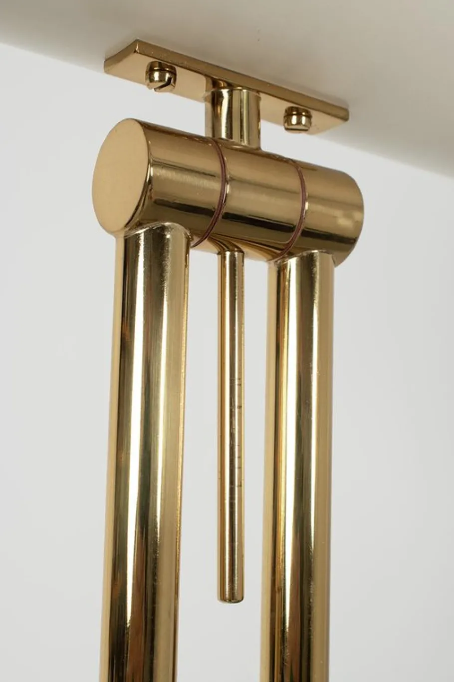 Clearance Pamono Brass Floor Lamp with White Shade