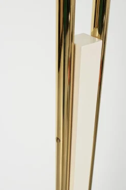 Clearance Pamono Brass Floor Lamp with White Shade