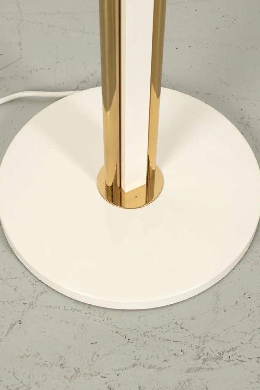 Clearance Pamono Brass Floor Lamp with White Shade