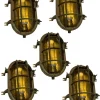 Sale Pamono Brass Garden Nautical Sconces, 1940s, Set of 5