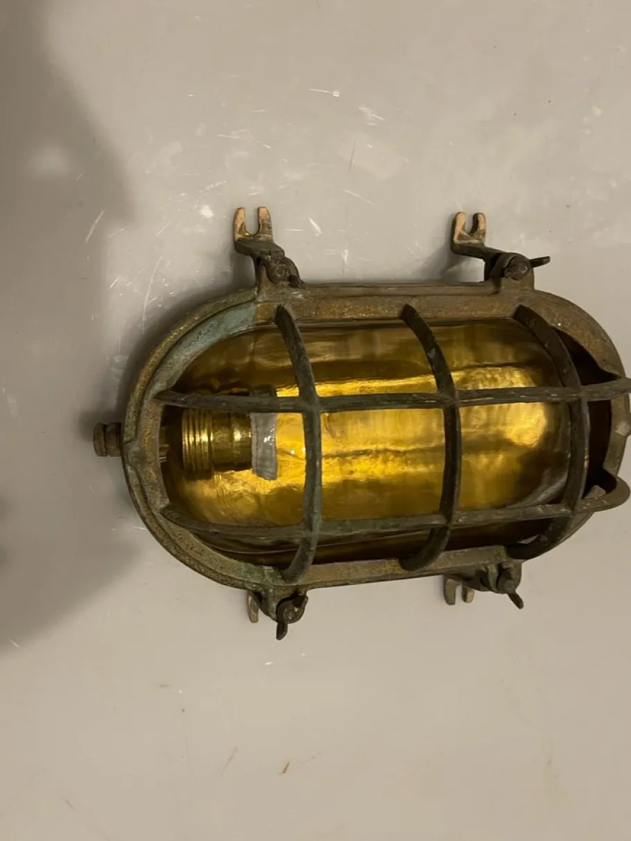 Sale Pamono Brass Garden Nautical Sconces, 1940s, Set of 5