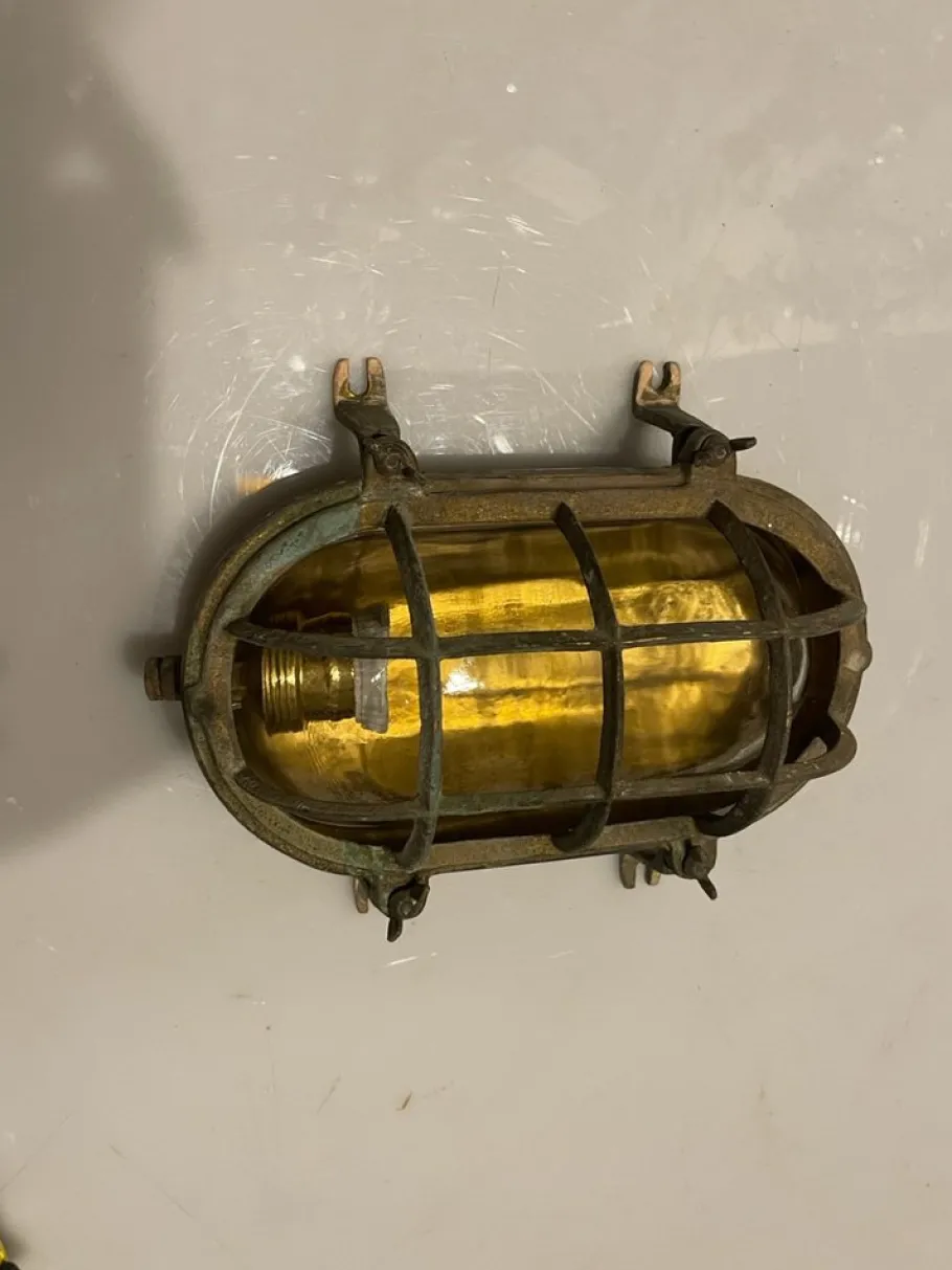 Sale Pamono Brass Garden Nautical Sconces, 1940s, Set of 5