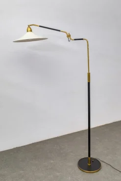 Discount Pamono Brass Ground Lamp, Italy, 1950s
