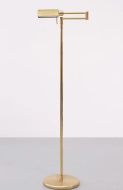 Pamono Brass Halogen Floor Lamp from Höltkotter, Germany, 1970s