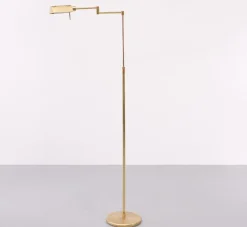 Pamono Brass Halogen Floor Lamp from Höltkotter, Germany, 1970s