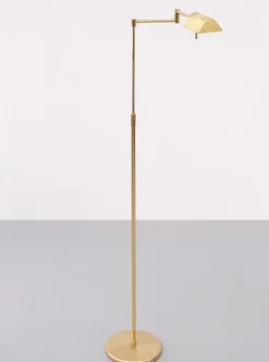 Pamono Brass Halogen Floor Lamp from Höltkotter, Germany, 1970s