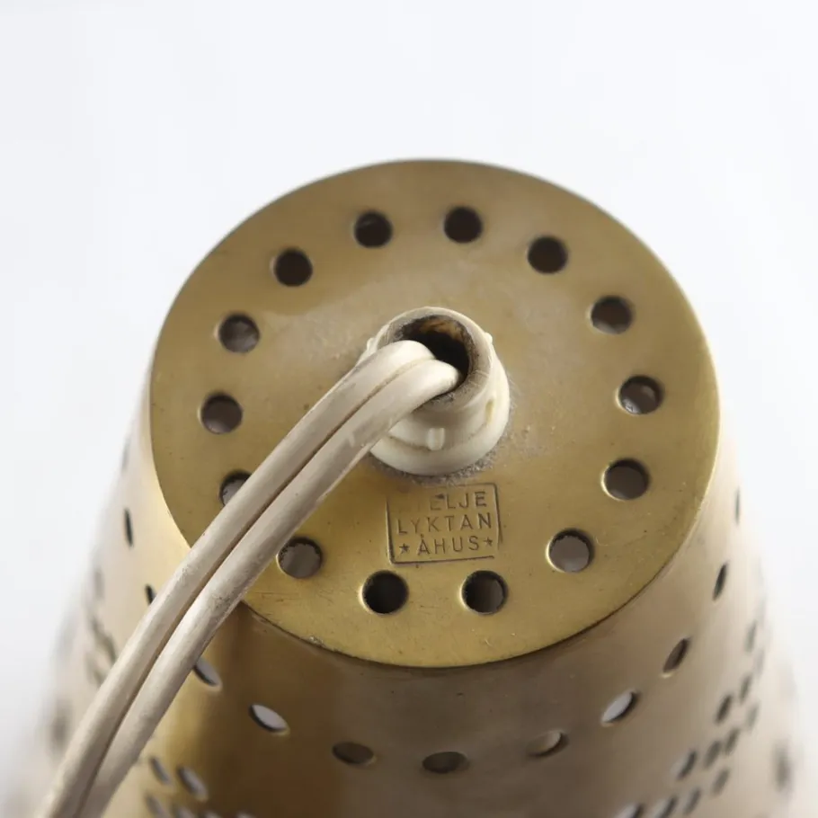 Discount Pamono Brass Hanging Light by Hans Bergström, 1950s