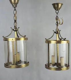 New Pamono Brass Lanterns, 1950s, Set of 2