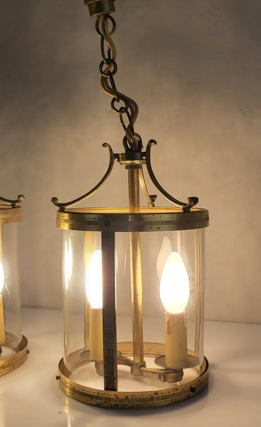New Pamono Brass Lanterns, 1950s, Set of 2