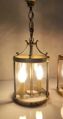 New Pamono Brass Lanterns, 1950s, Set of 2