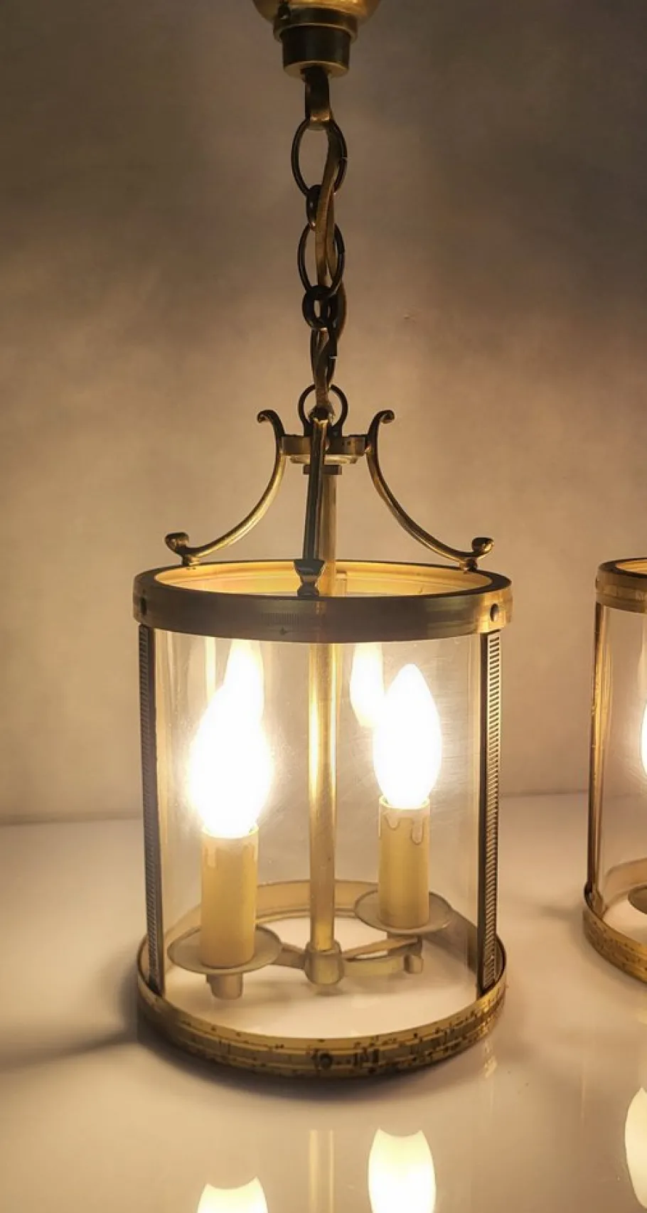 New Pamono Brass Lanterns, 1950s, Set of 2