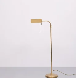 Discount Pamono Brass Library Adjustable Floor Lamp, Germany, 1970s