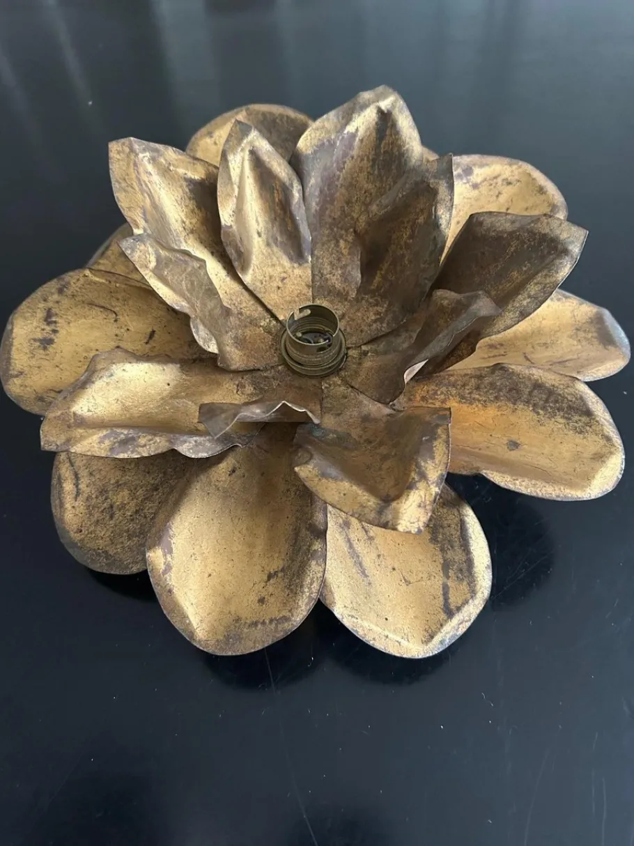 New Pamono Brass Lotus Wall Light from Maison Jansen, 1970s