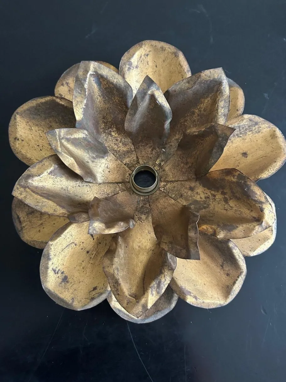 New Pamono Brass Lotus Wall Light from Maison Jansen, 1970s