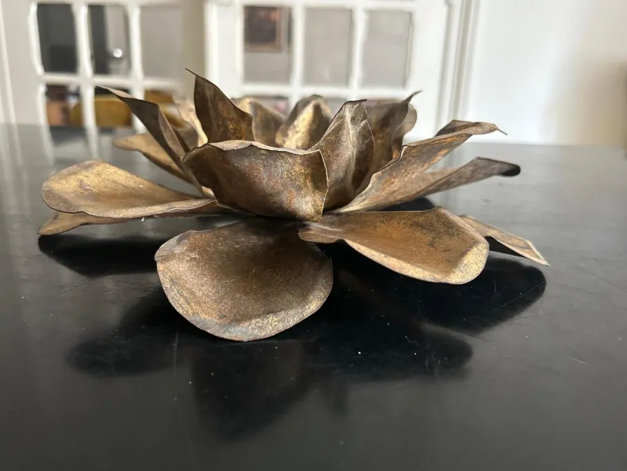 New Pamono Brass Lotus Wall Light from Maison Jansen, 1970s