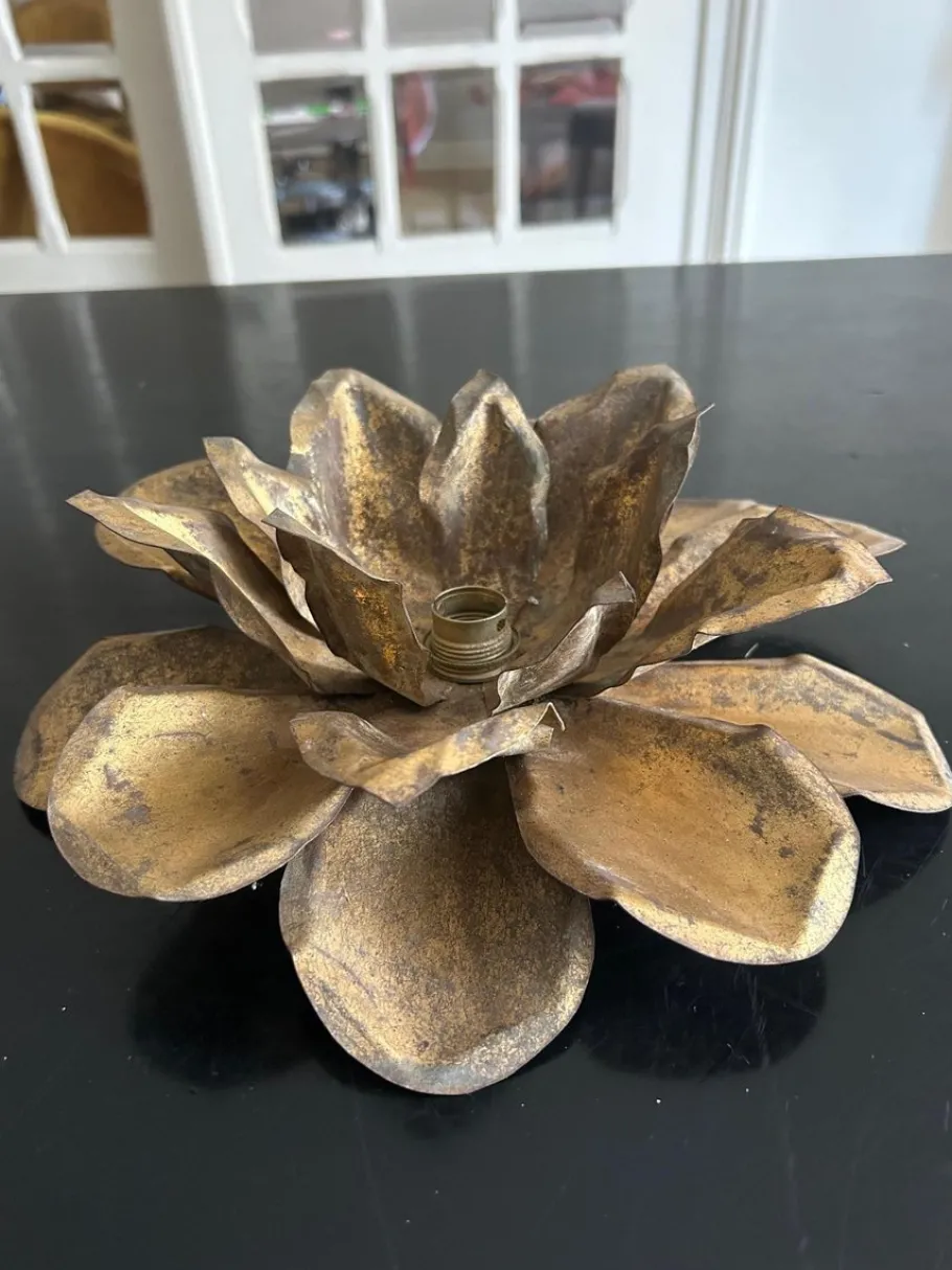 New Pamono Brass Lotus Wall Light from Maison Jansen, 1970s